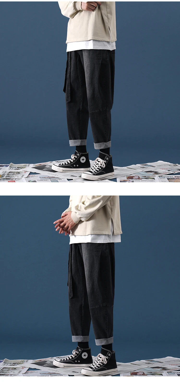 Legible Men Women Korean Fashion Denim Pant Mens Hip Hop Straight Solid Jeans Male Oversize Loose Autumn Jeans Clothes