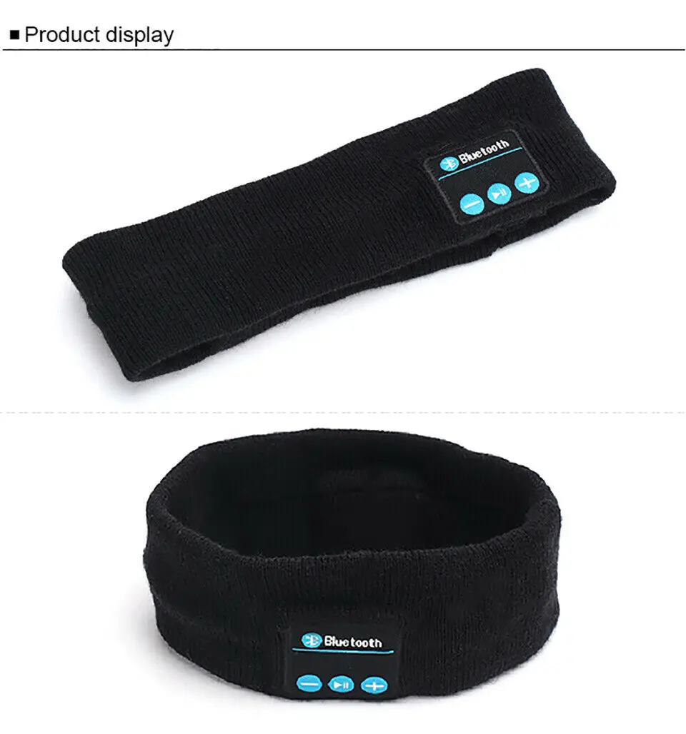 Black Bluetooth гарнитура для сна, беспроводные наушники, спортивные HD стерео наушники - Цвет: Black