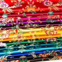 Жаккардовая полиэфирная ткань, парча, китайское цветение, краб-яблоко, дизайн, цветочный узор, ткань для роскошной женской одежды