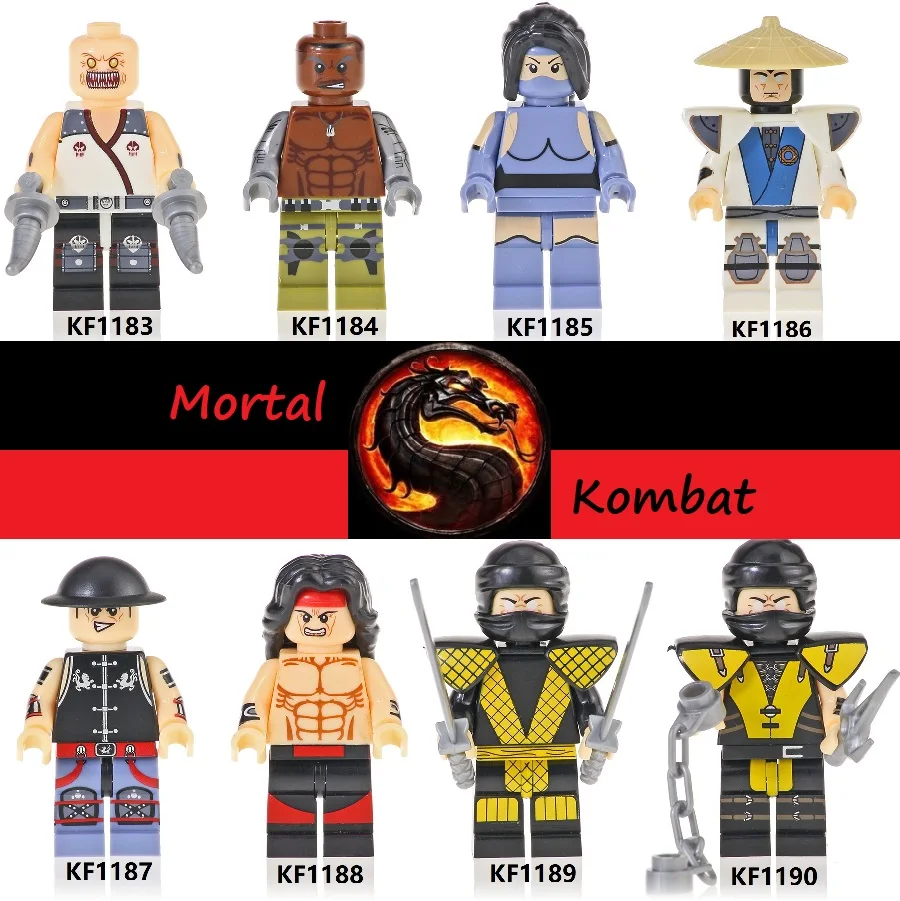 

Single Sale Building Blocks Mortal Kombat Baraka Jax Kitana Raiden Kung Lao Liu Kang Figures Bricks Toys for children KF6094