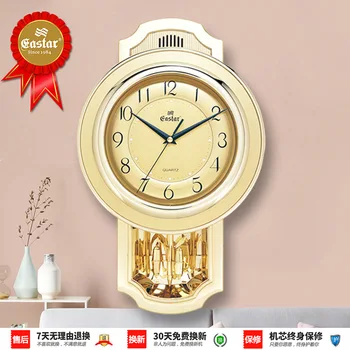 

Creative Sway Clock Art Decoration Living Room with Numbers Wall Clock Music Hourly Chiming Wall Clock