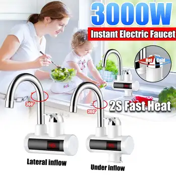 

2 Types 360 rotated 3000W Instant Electric Faucet Tap Hot Water-Heater LED Display Bathroom Kitchen Hot Water-Heater