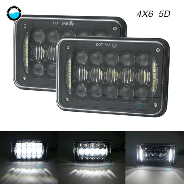 Faros Delanteros Led Cuadrados De 4x6 Pulgadas, Haz Alto/bajo Para Chevrolet Camaro Ford Mustang Kenworth, Reflector H4651 H4652 H4656 H4666 H6545 - AliExprs
