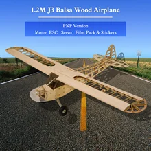 Danse ailes passe-temps S0804B Balsa bois RC avion 1.2M Piper Cub J-3 télécommande avion PNP Version avec moteur ESC Servo