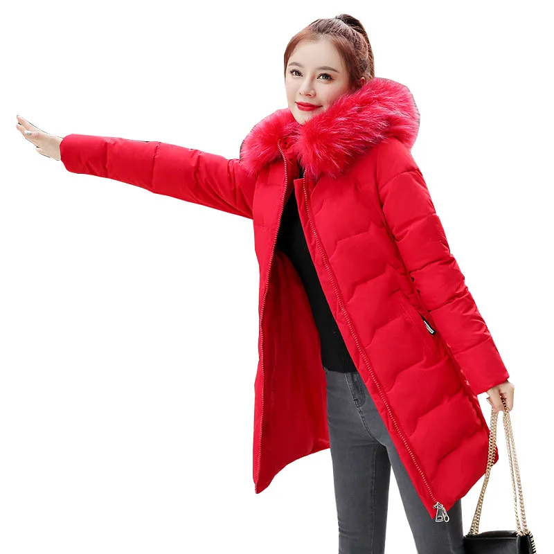 

Winter Jacket Women 2020 New Warm Thicken Hood Female Winter Coat Women's Cotton padded womens Parka Plus Size Overcoat OK354