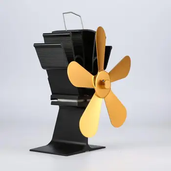 

Silent 4 Blades Fireplace Stove Fan Thermal Power Fan Wood Log Burner Fan Efficient Heat Distribution Home Heat Power Stove Fan