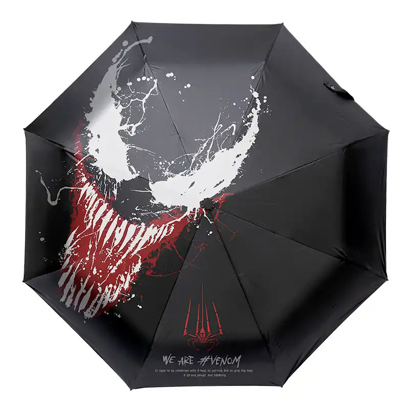 marvel venom wind resistant folding manual umbrella rain iron
