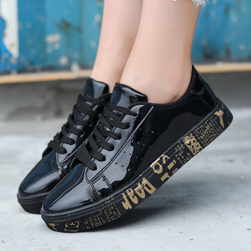 

New Style 2019 Autumn MEN'S SHOES Summer Bright Leather Shoes Small Men Casual Board Shoes Korean-style Teenager Large Size Tren