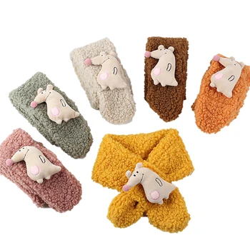 

Pudcoco 2020 New Style Unisex Children Winter Warm Scarf Cartoon Soft Neckerchief Toddlers Plush Scarf