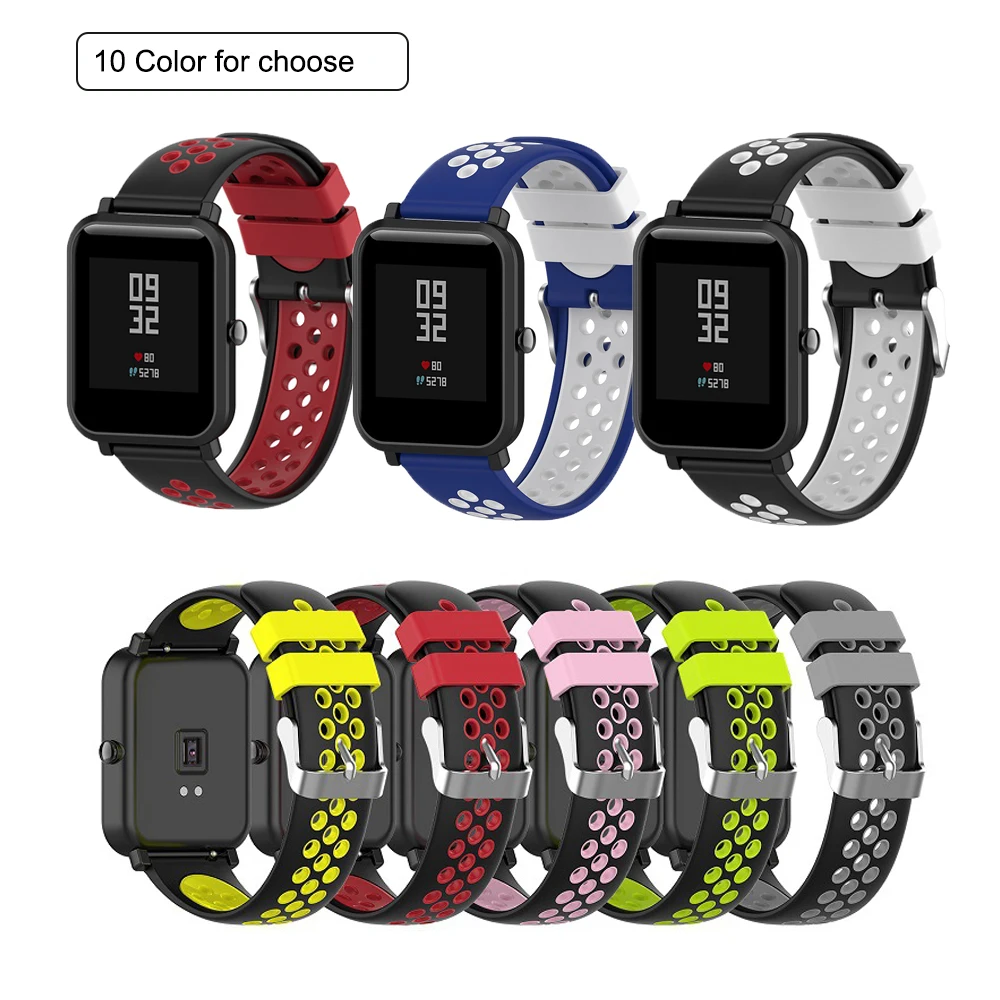 Цветной 20 мм спортивный силиконовый ремешок для Xiaomi Huami Amazfit GTS Смарт-часы часов