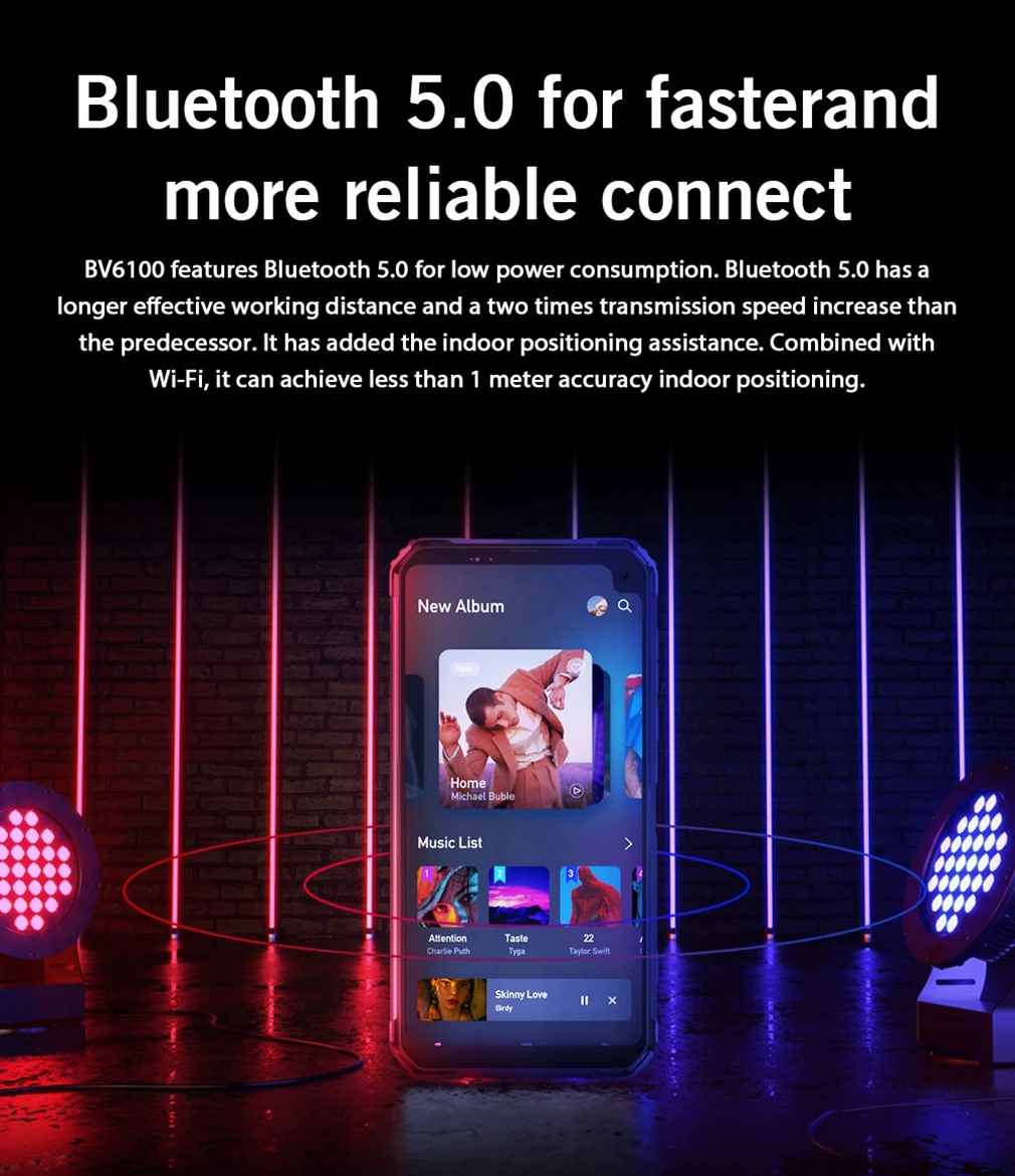 Blackview BV6100 IP68 водонепроницаемый смартфон 6,8" 3 GB+ 16GB Android 9,0 MT6761 Восьмиядерный 5580mAh NFC 5MP+ 8MP NFC мобильный телефон