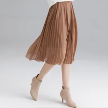Французская элегантность романтические плиссированные юбки осенние и зимние новые милые японские трапециевидные шифоновые женские юбки L4061
