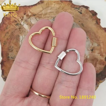 

5Pcs/Lot Heart-Shape Spiral Clasps DIY Jewelry Accessories Luxury Women Gold Copper Clasps Connector For Necklace Making K019KBG