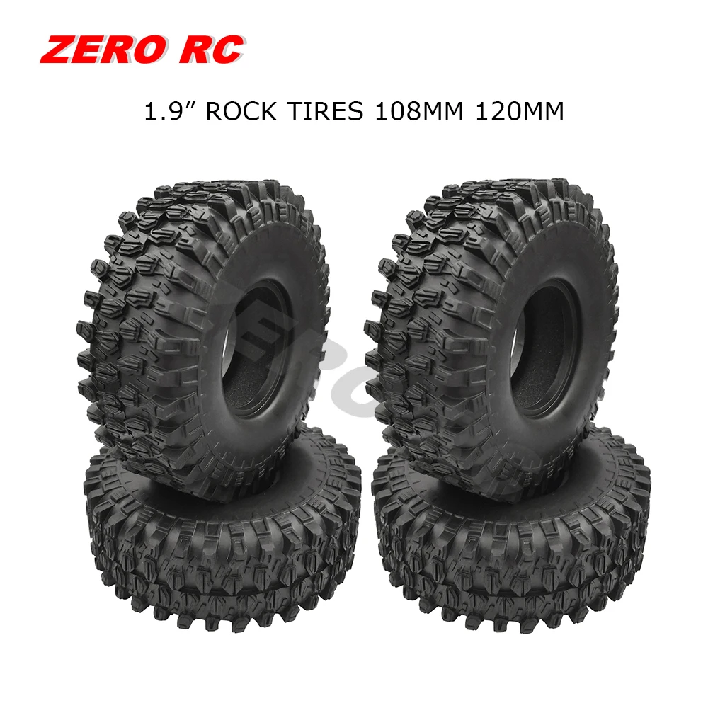 4Pcs RC 1/10 ROCK CRAWLER CAR 1.9" TIRES SOFT 108mm 120mm TYRE WITH