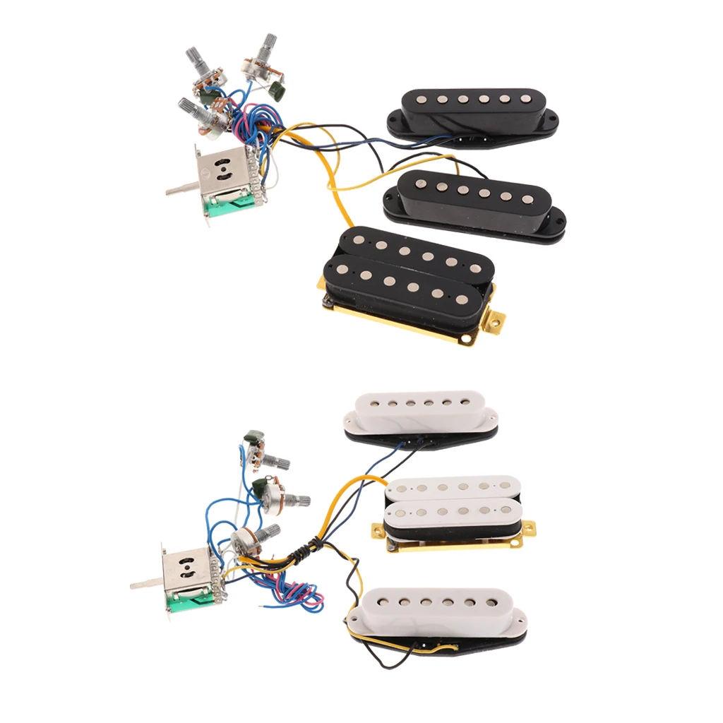 Prewired 6 струнный гитарный звукосниматель с одинарной катушкой Humbucker Pickup 3 Way тумблер с регулятором громкости и тона
