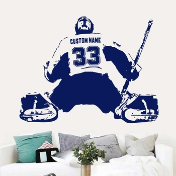

Ice Hockey Name Sticker Decal Skiing Ice Sports Posters Vinyl Pegatina Wall Decals Decor Mural Car Ice Hockey Decal
