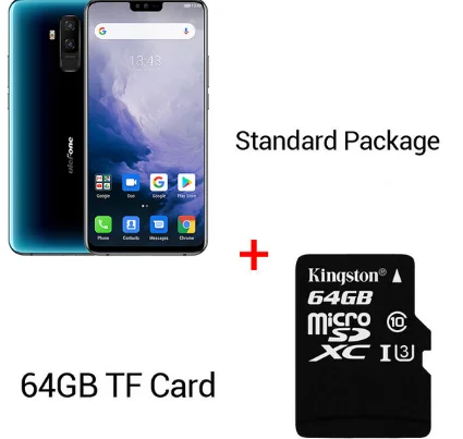 Ulefone T2 6,7 ''FHD+ Helio P70 6 ГБ 128 ГБ смартфон двойной 4G отпечаток пальца лица ID NFC Android 9,0 мобильный телефон 4200 мАч - Цвет: Blue N 64GB Card