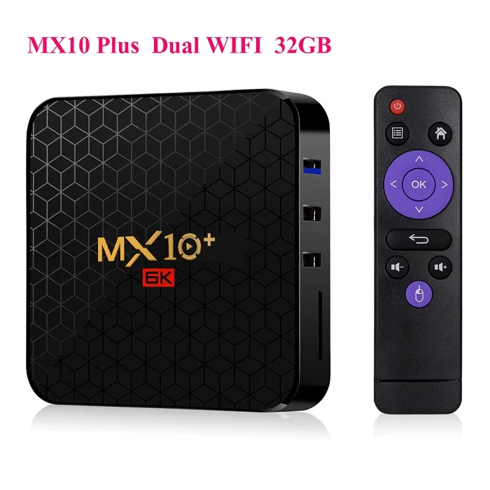 Smart MX 10 A95X плюс Смарт ТВ приставка Android ТВ приставка HD медиаплеер четырехъядерный ТВ приставка 4 K/6KH. 265 2,4G/5G wifi ТВ приставка Android - Цвет: MX10 Plus 32GB