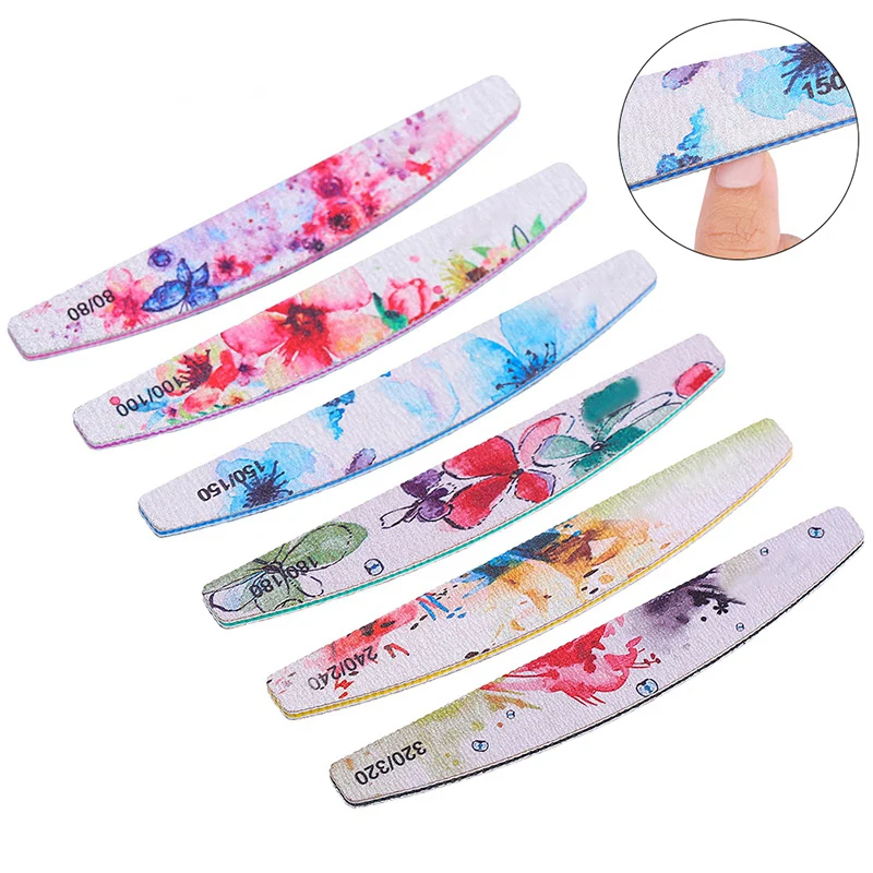 

MEET ACROSS Nail File Sanding Buffer Block Pedicure Manicure Buffing Polish Beauty Tools Professional Nail Files Colorful Boat