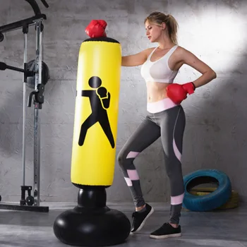 

1pc Inflatable Sandbag Kickboxing Pillar PVC Fitness Tool Tumbler Boxing Column Decompression Toy for Adults Family