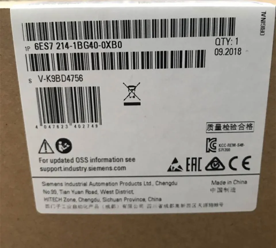 

6ES7214-1BG40-0XB0 SIMATIC S7-1200 CPU1214C 6ES72141BG400XB0