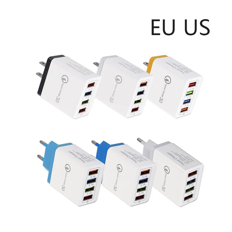 Быстрая зарядка 3 0 USB зарядное устройство ЕС настенный мобильный телефон адаптер