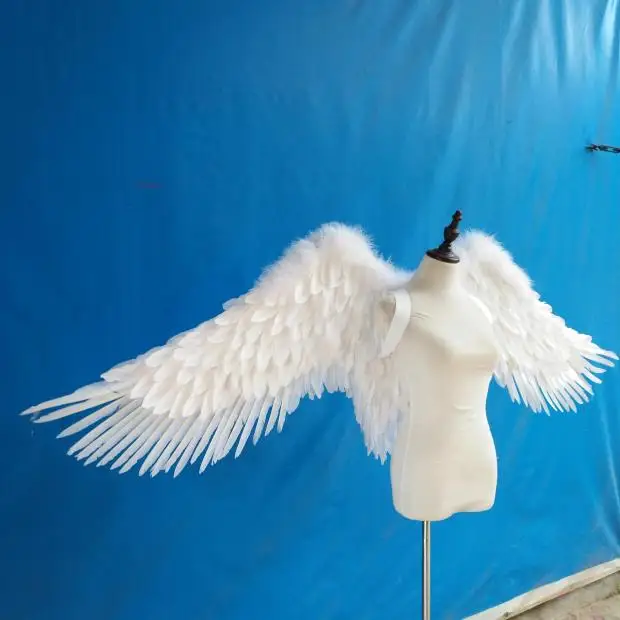 ショーショーや結婚式の写真撮影のための美しい白い羽の天使の羽,コスプレアクセサリー