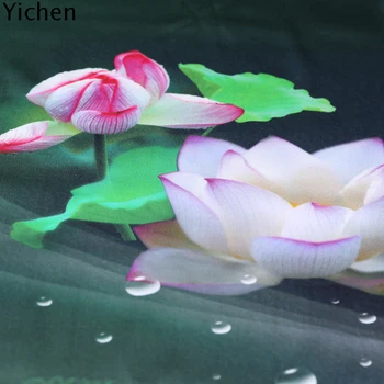 

118CM*103CM Green Summer Mulberry Silk With Lotus PirntClothing Cheongsam Skirt Lining