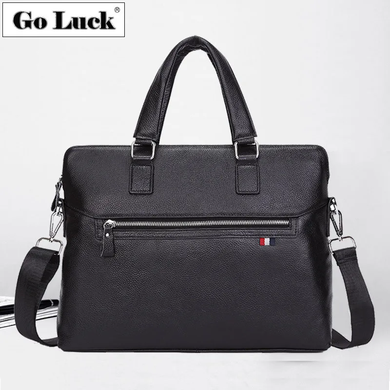 

Classic 14' Laptop Notebook Business OL Briefcase Handbag Soft Cowhide Leather Messenger Bag Men Crossbody Shoulder Bags