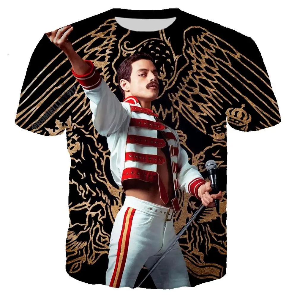 Мужская футболка с 3D принтом Queen Band Freddie Mercury Rock крутая классная/уличная одежда