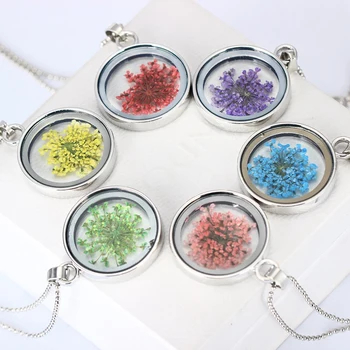 

Pressed Dried Flower Dry Plants Pendant Necklace Jewelry Making Craft DIY Accessories For Party And Festival Gifts 30pcs/Set