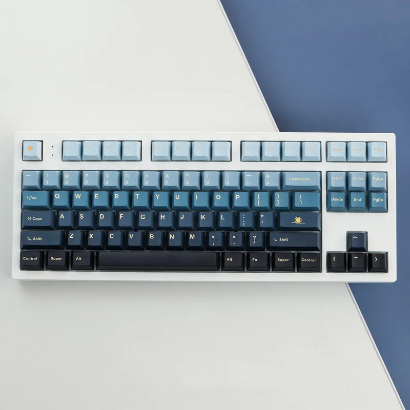 Moonrise Keycaps Gradiente Cor Pbt Cinco Lados Sublimação Keycap Perfil Cereja para Teclado Mecânico Interruptor mx 129 Teclas