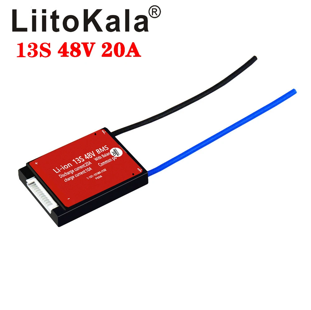 LiitoKala Li-ion 13S 48V 20A 18650 PCM battery protection board BMS with balanced lithiumion lithium module | Электроника