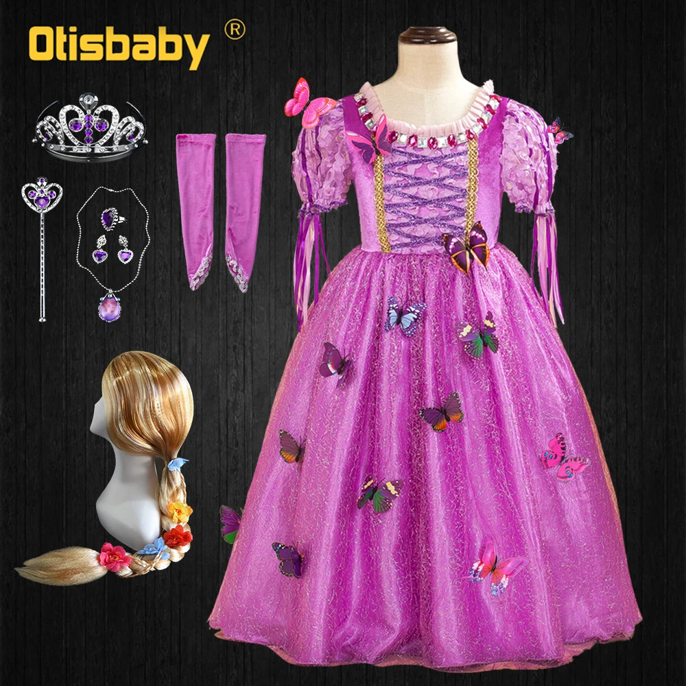 Inverno natal fantasia meninas princesa sofia traje crianças festa de  aniversário rapunzel peruca tule sophia vestidos de bola roupas dos miúdos  - AliExpress