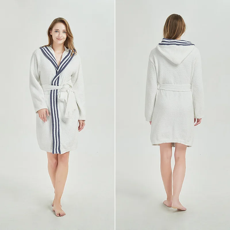 

NORDLI Neckline Hooded Nightgown Soft Autumn And Winter Pajamas Portable Home Wear