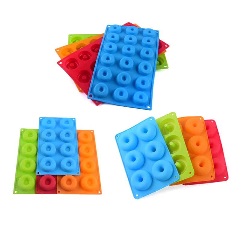 

1 pcs 6 / 8 / 18 Cavity Donut Silicone cake Mold for Cake Bread Cupcake Cheesecake Cornbread Brownie pudding candy moulds