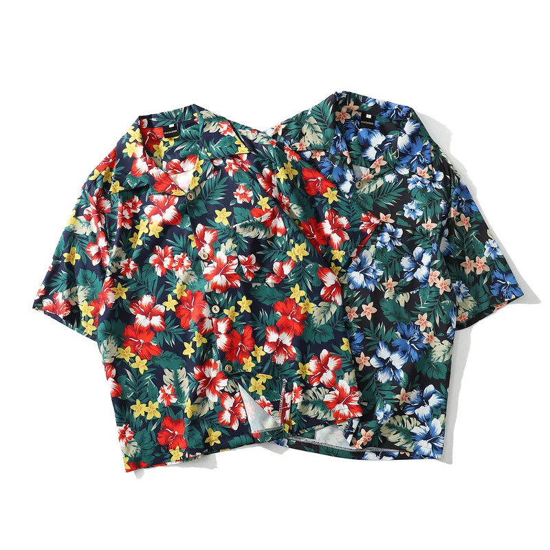 Цветочный Повседневные принты Гавайский пляжный Мужская рубашка навыпуск с ярким рисунком Мужская мода короткий рукав Футболка 2019