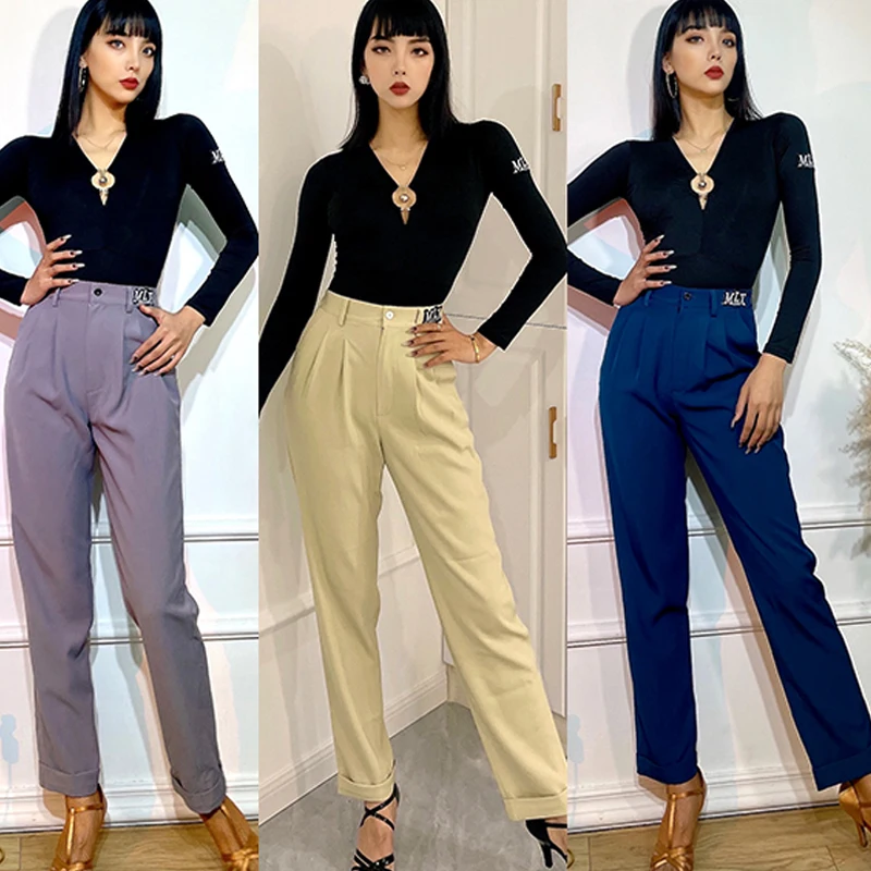 

Autumn Winter Latin Dance Clothes ChaCha Salsa Dancing Trousers Women Practice Wear Tango Dancewear Ballroom Stage Costume S2596
