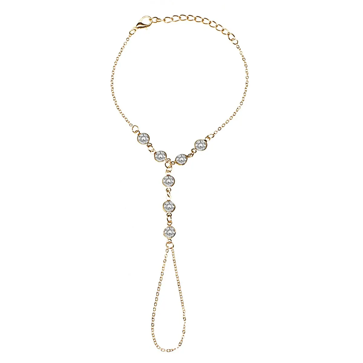 Vintage Crystal Bracelets & Bangles For Women Bridal Wedding Boho Luxury Rhinestone Slave Finger Hand Chain Shellhard Jewelry