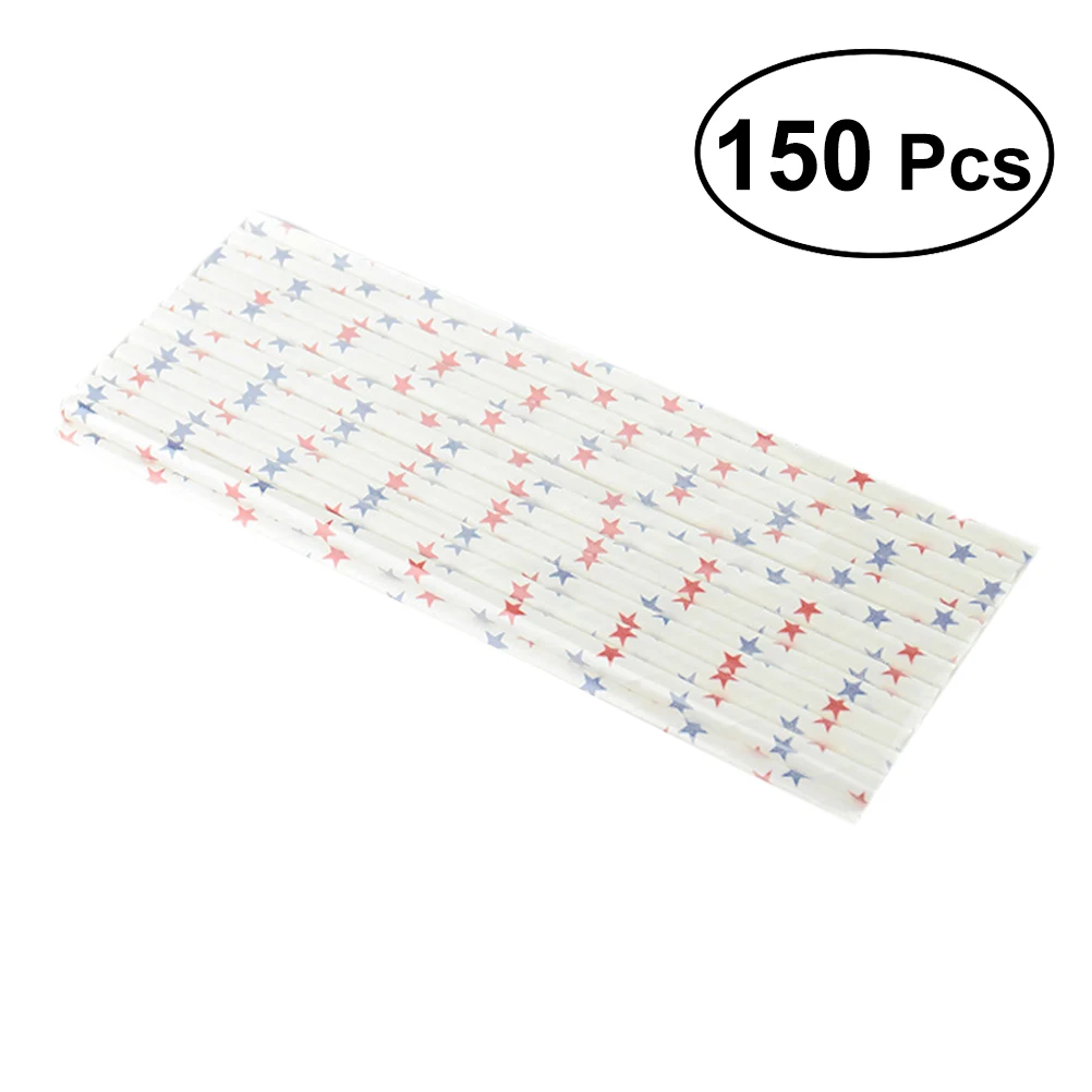 

150pcs Creative Pentagram Drink Tea Straw Cocktail Straw Art Straw Drink Stir Bar Party Straw for Wedding Parties 19.3x0.6x0.6cm