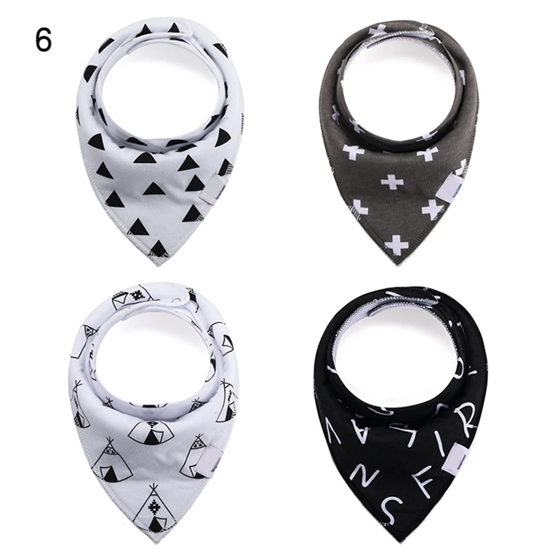 6 4 шт. слюнявчик треугольная бандана нагрудники Печать дышащий для детей Детское Кормление высокое качество - Цвет: 6