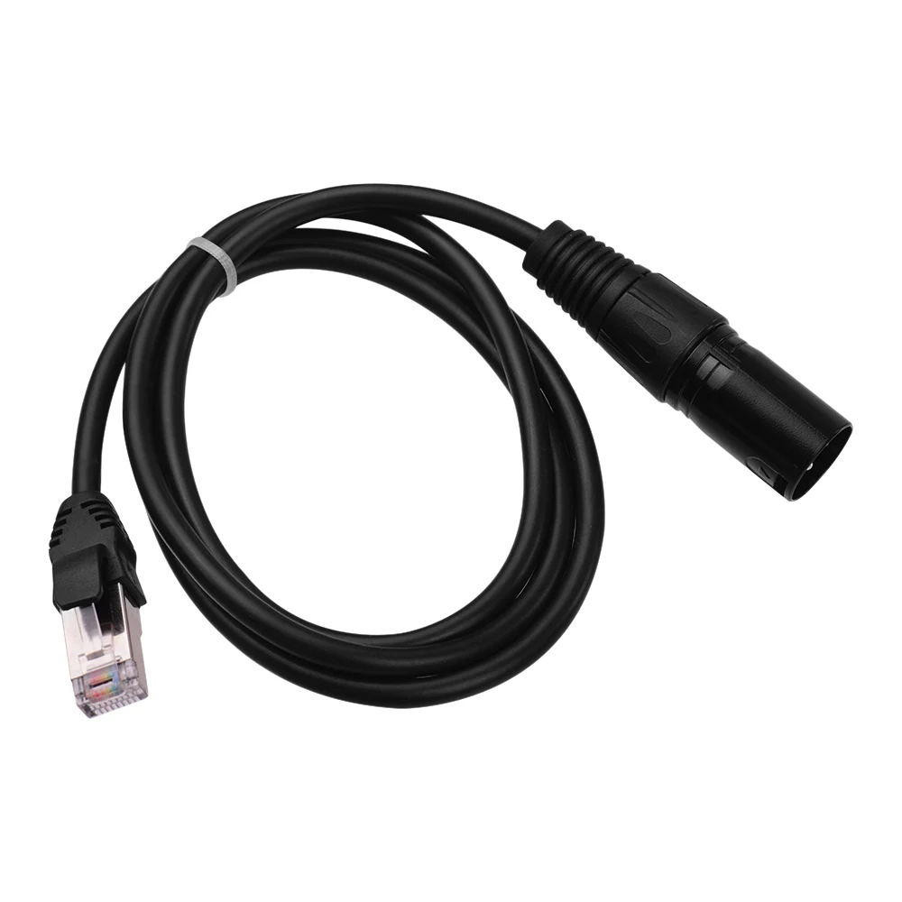 RJ45 мужской сетевой разъем для 3-Pin Mini XLR Мужской кабель-удлинитель DMX512 кабель для сцен и студий кабели провода черный 1 м