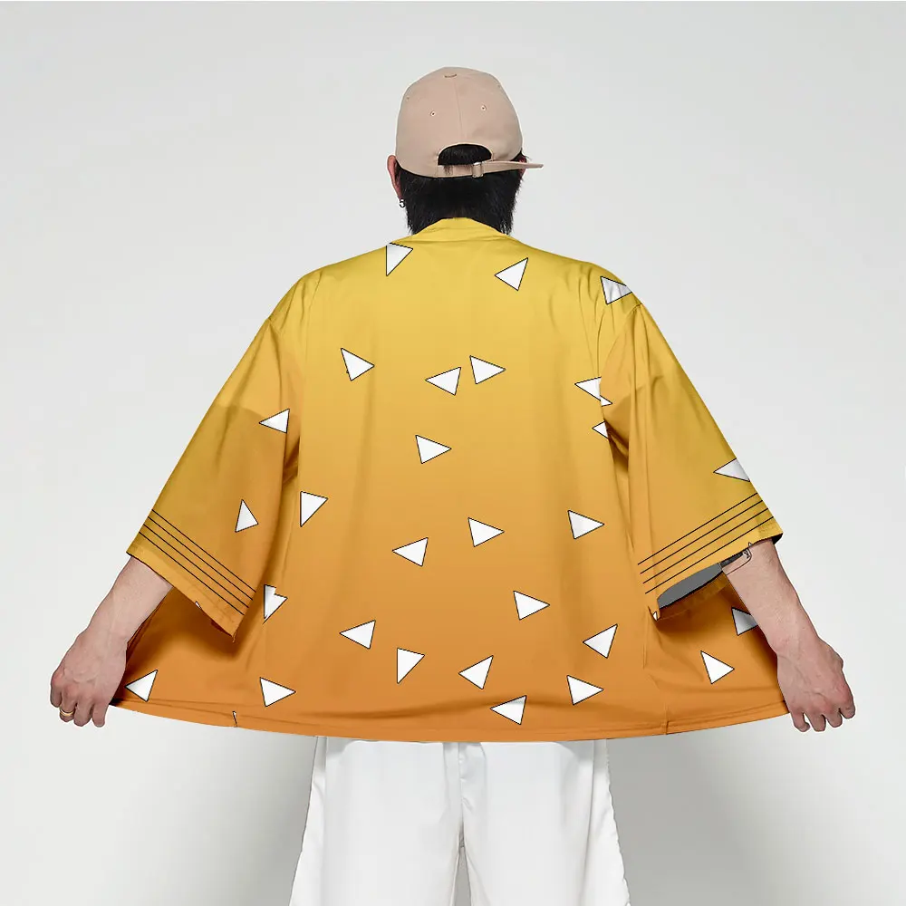 FCCEXIO Women Men Summer Casual Cool Streetwear Demon Slayer Kimetsu No Yaiba Print Japanese Anime Kimono Haori Yukata Cosplay -Zentai shop online H9d2ebf535c384e1782b371357679cc66h.jpg