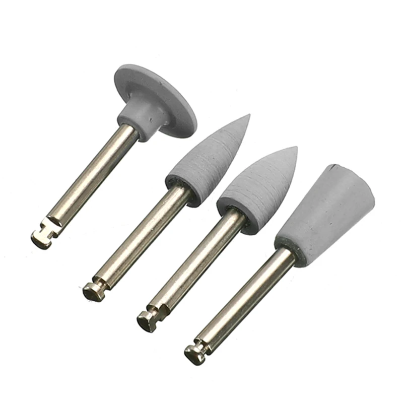 4Pcs/lot Dental Grinding Heads Teeth Polisher Low Speed Silicone Machine Dentistry Polishing Tools For Dental Lab - Цвет: Grey