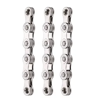 

Deemount Full Nickel Plated 6/7/8 Speed Chain Bicycle 116Links 8S X8 MTB Road Bike Chain Strengthened Bridge High Pin Power Chai