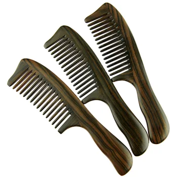 

Natural Ebony Comb Top Grade Ebony Large Size Wide Tooth Curly Hair Comb Customization of Individual Character Logo Free Letteri