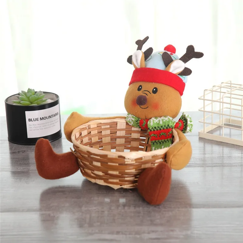 Новая Рождественская корзина для хранения конфет украшение Санта Клауса cestas de