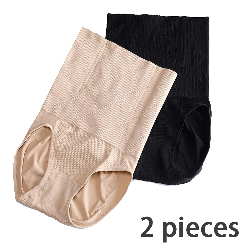 Black and Beige Бесшовное женское корректирующее белье с высокой талией живот для похудения контроль Трусики Волшебные трусики Корректирующее белье моделирующее нижнее белье корсет - Цвет: Black and Beige