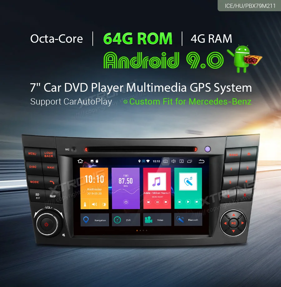 Top 7" Android 9.0 4G+64G Car DVD Multimedia GPS Radio for Mercedes-Benz CLS-Class W219 2005-2006 (CLS-350/CLS-500/CLS-55 AMG) 0