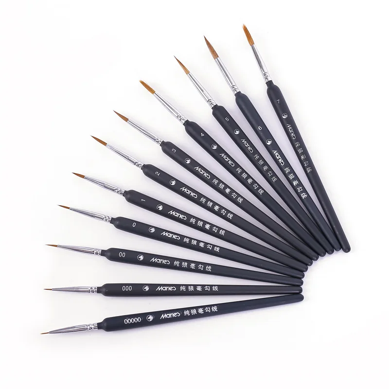 Miniature Paint Brush Set Professional Nylon Brush Acrylic Painting Thin Hook Line Pen Art Supplies Hand Painted A3